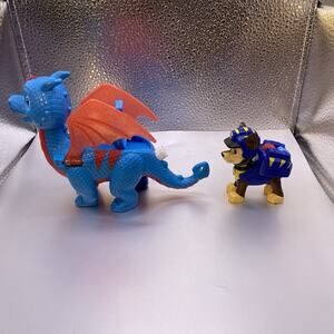 Paw Patrol Dragon Figure Toy Set With Chase Pup Nickelodeon Toys